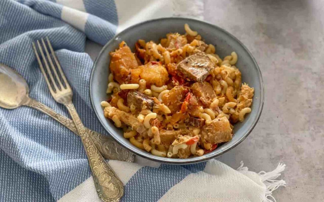 Pâtes à la courge caramélisée (idée recette d&rsquo;un plat complet vegan)