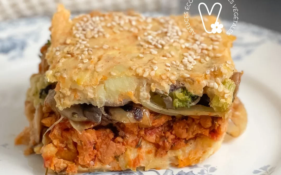 Hachis Parmentier vegan aux PST et légumes de saison