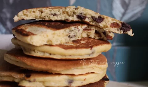 pancakes moelleux vegan aux pepites de chocolat