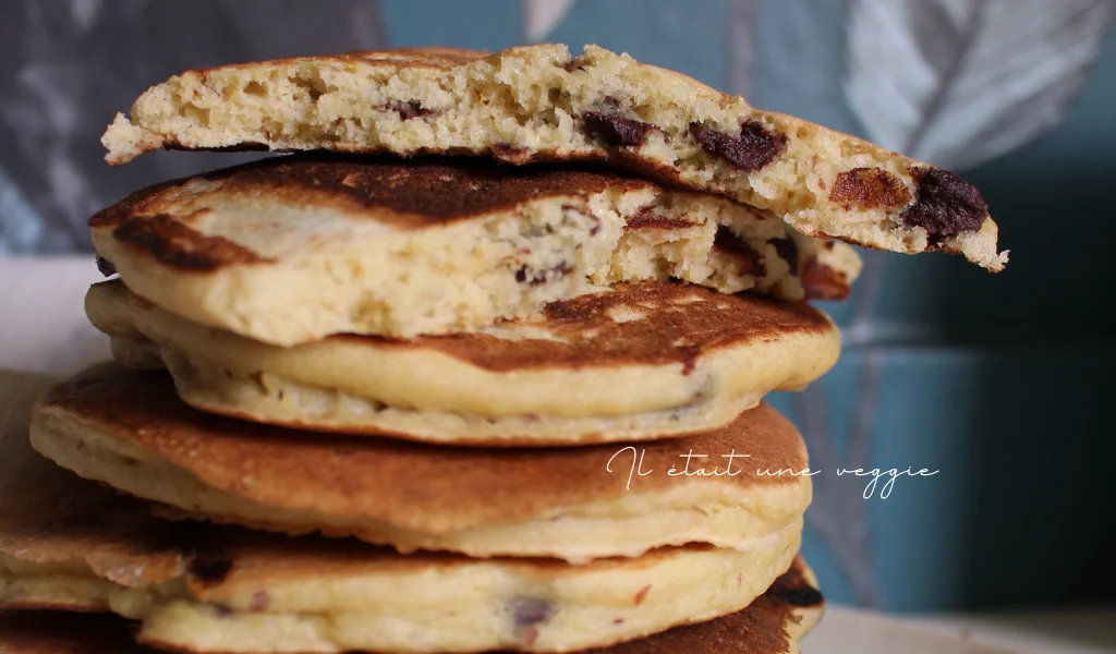 pancakes moelleux vegan aux pepites de chocolat