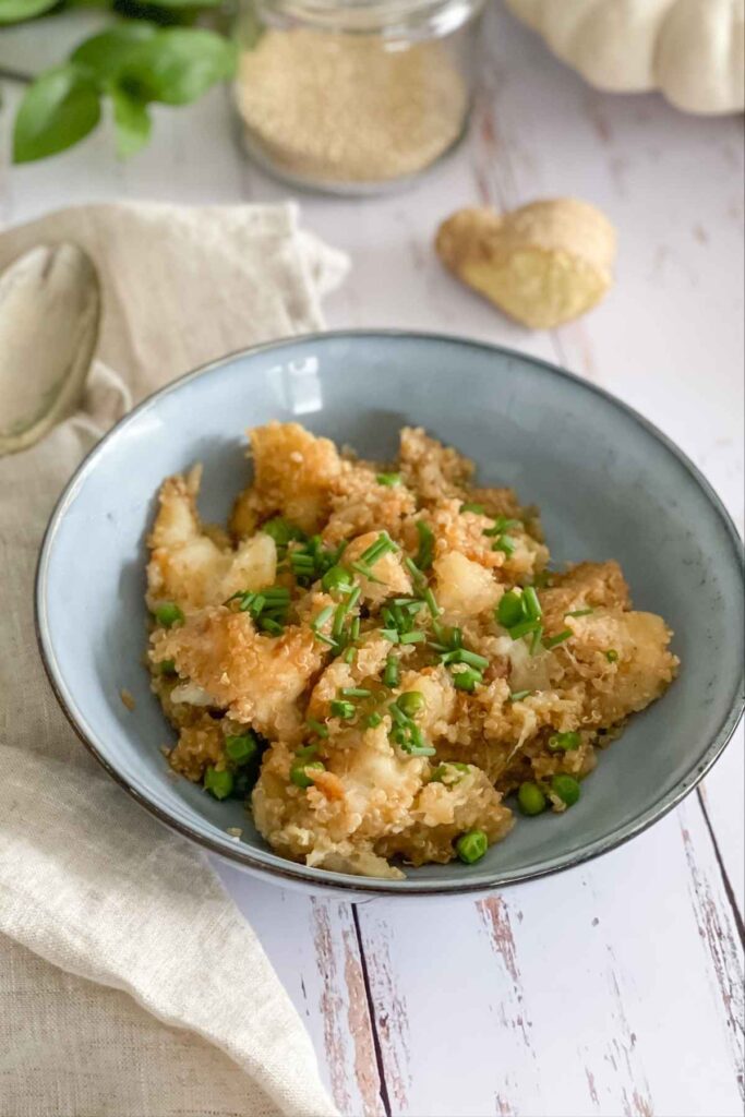 Recette One-pot Quinoa au pâtisson (recette équilibrée & vegan)