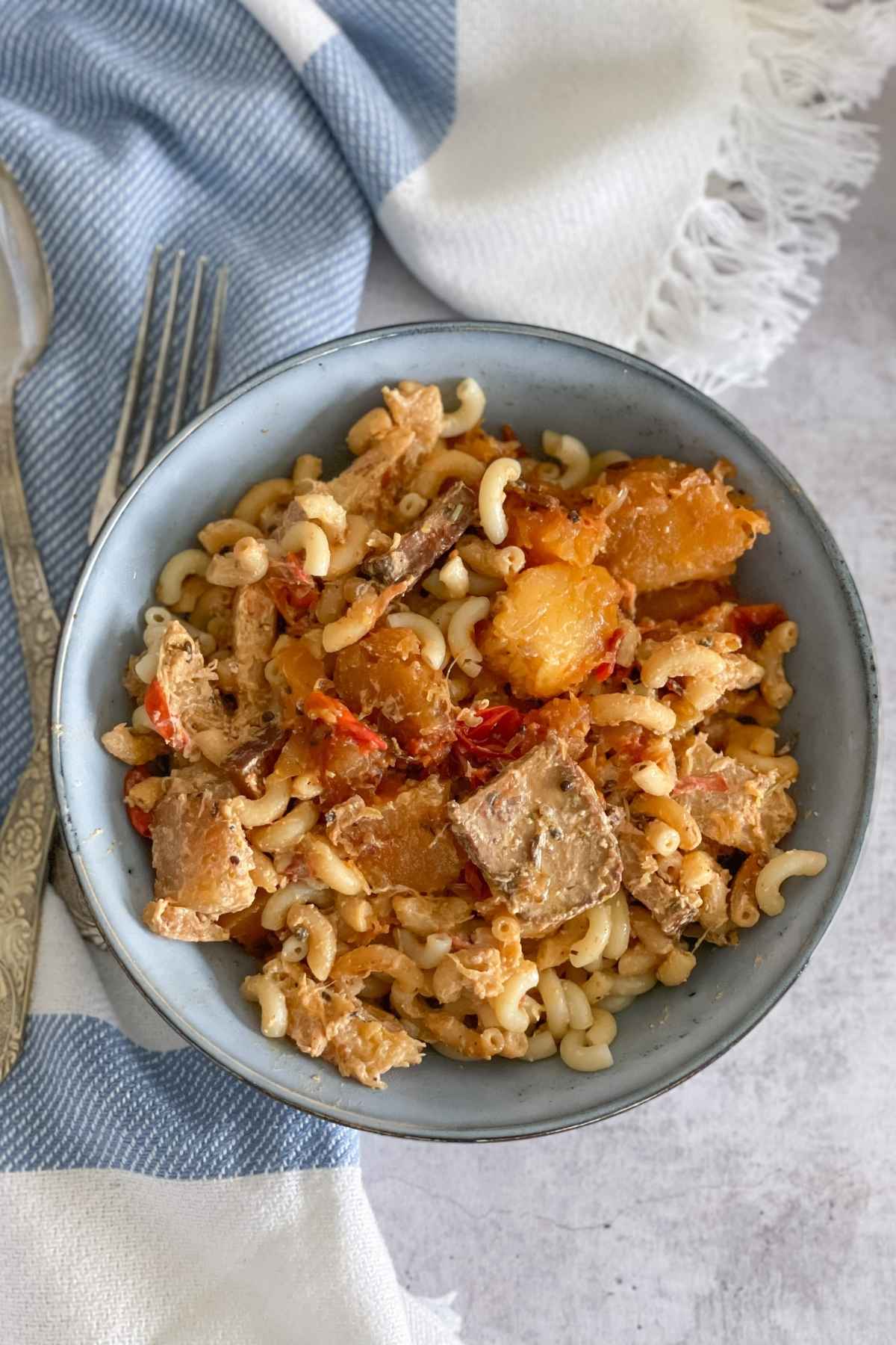 Recette Pâtes à la courge caramélisée (idée recette d’un plat complet vegan)