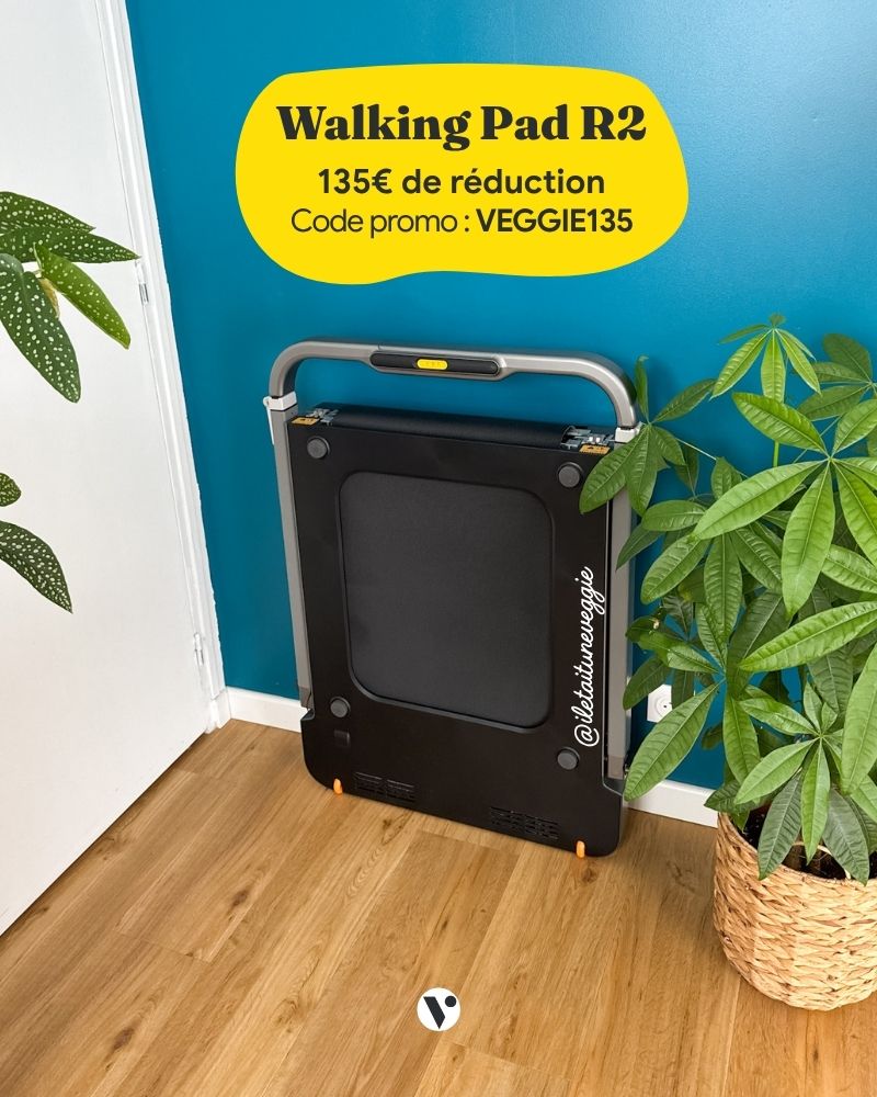 rangement tapis marche course pliable Walking Pad R2 replié debout