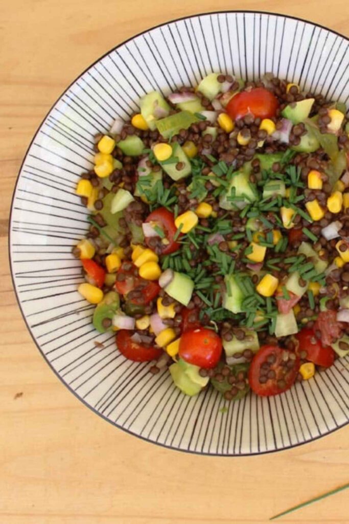Idée recette vegan _ Salade de lentilles beluga