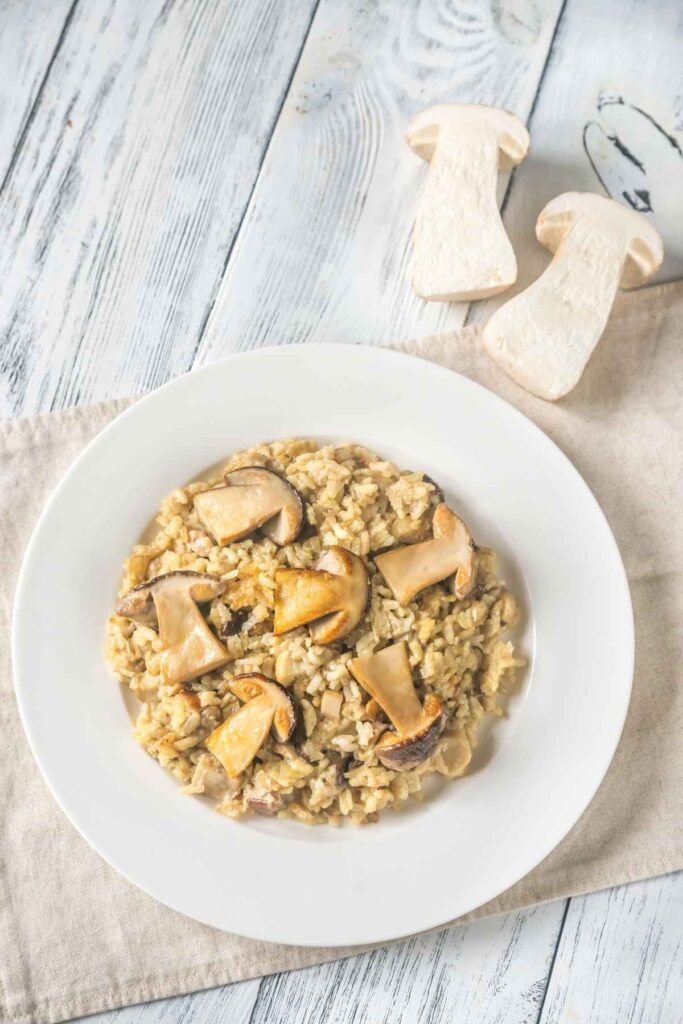 Riz aux champignons à la crème végétale