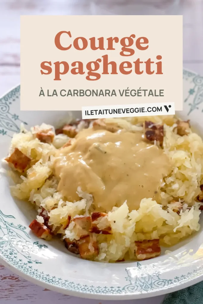 Courge spaghetti à la carbonara végétale