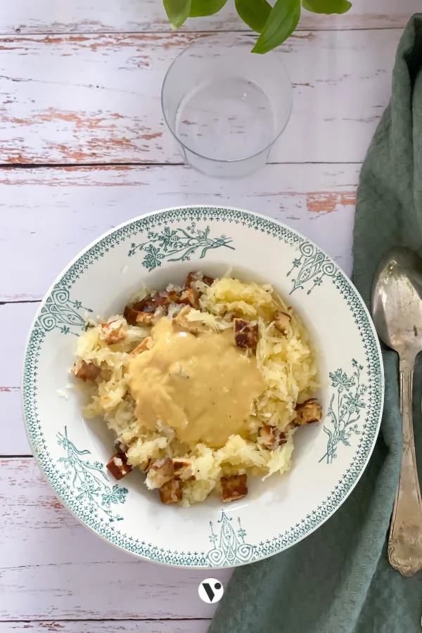 Recette Courge spaghetti façon carbonara vegan (4)