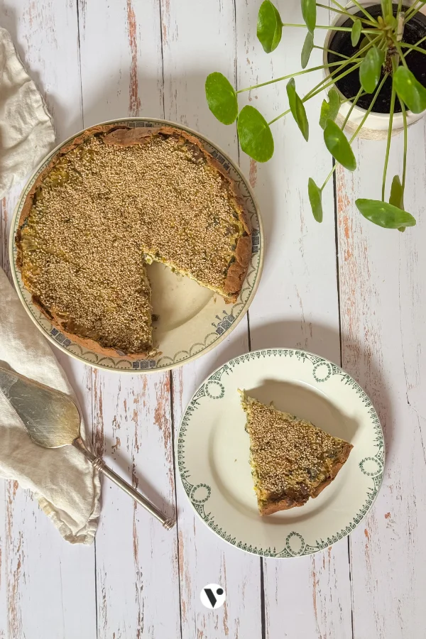 quiche aux poireaux et lardons de tofu fumé facile