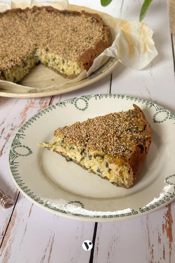 quiche aux poireaux et lardons vegan
