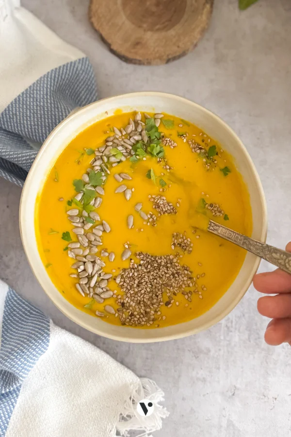 velouté de butternut soupe zero dechet au lait de coco